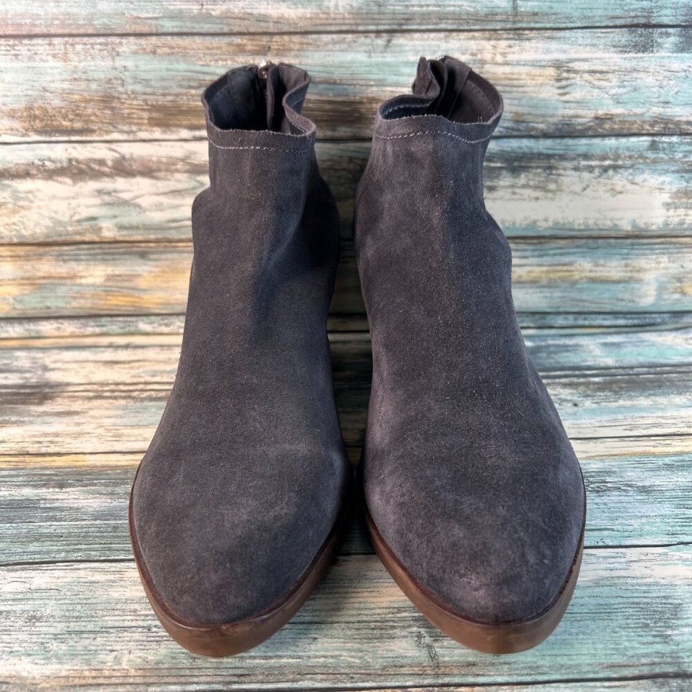 Dolce Vita Elisa Ankle Boot Womens 10M Gray Suede Zip Pointed Toe Western Bootie